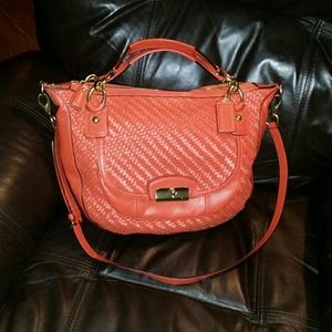 Coach leather basketweave orange satchel BEAUTIFUL